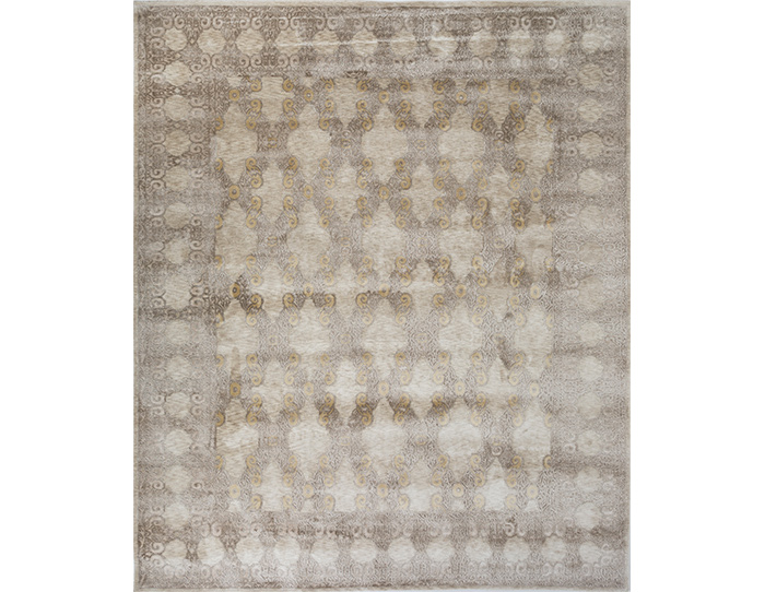 Light Ivory/Light Tan Hand Knotted Rug