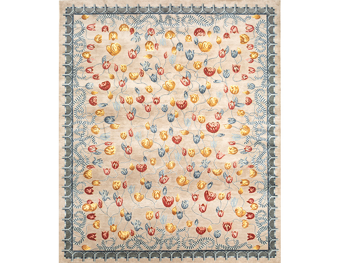 Pebble/Mood Indigo Hand Knotted Rug