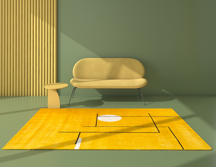 Gold Fusion Linen White Hand Knotted Rug Online for Home Decor